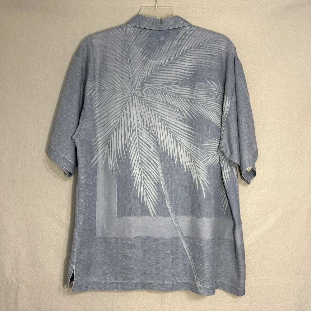 Tommy‎ Bahama Men's Silk Hawaiian Floral Camp Shirt Size L Short Sleeve Tropical